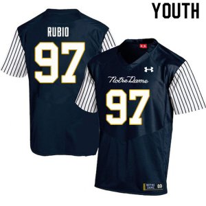 Notre Dame Fighting Irish Youth Gabe Rubio #97 Navy Under Armour Alternate Authentic Stitched College NCAA Football Jersey AMM0899ON